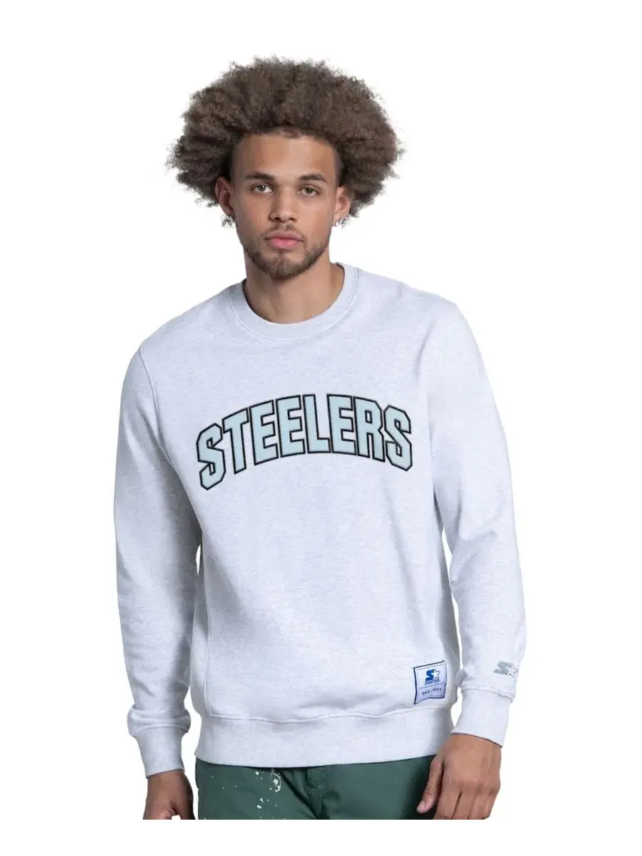 Толстовка из флиса с аппликацией Pittsburgh Steelers Starter — изображение 1 из 4, светлый синий