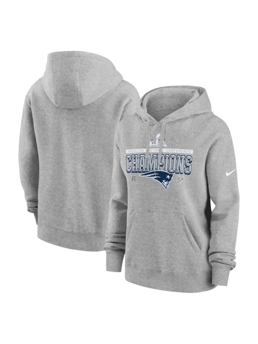 Nike Женская толстовка темно-серого цвета с изображением команды New England Patriots, чемпионов — изображение 1 из 3