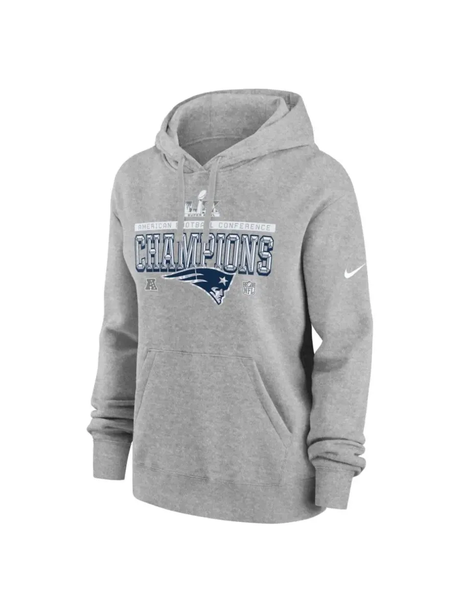 Nike Женская толстовка темно-серого цвета с изображением команды New England Patriots, чемпионов — изображение 3 из 3