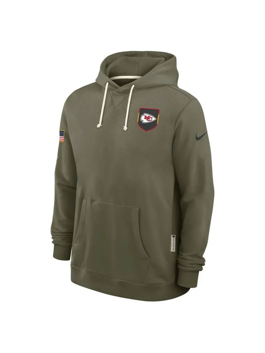 Nike Мужская толстовка оливкового цвета Kansas City Chiefs 2025 Salute to Service Sideline Standard — изображение 4 из 5
