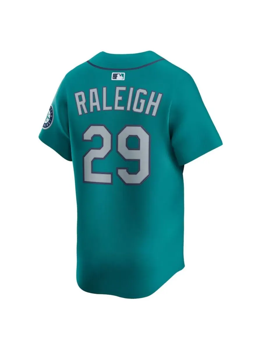 Мужская альтернативная футболка Cal Raleigh Teal Seattle Mariners Limited Nike — изображение 3 из 3, бирюзовый