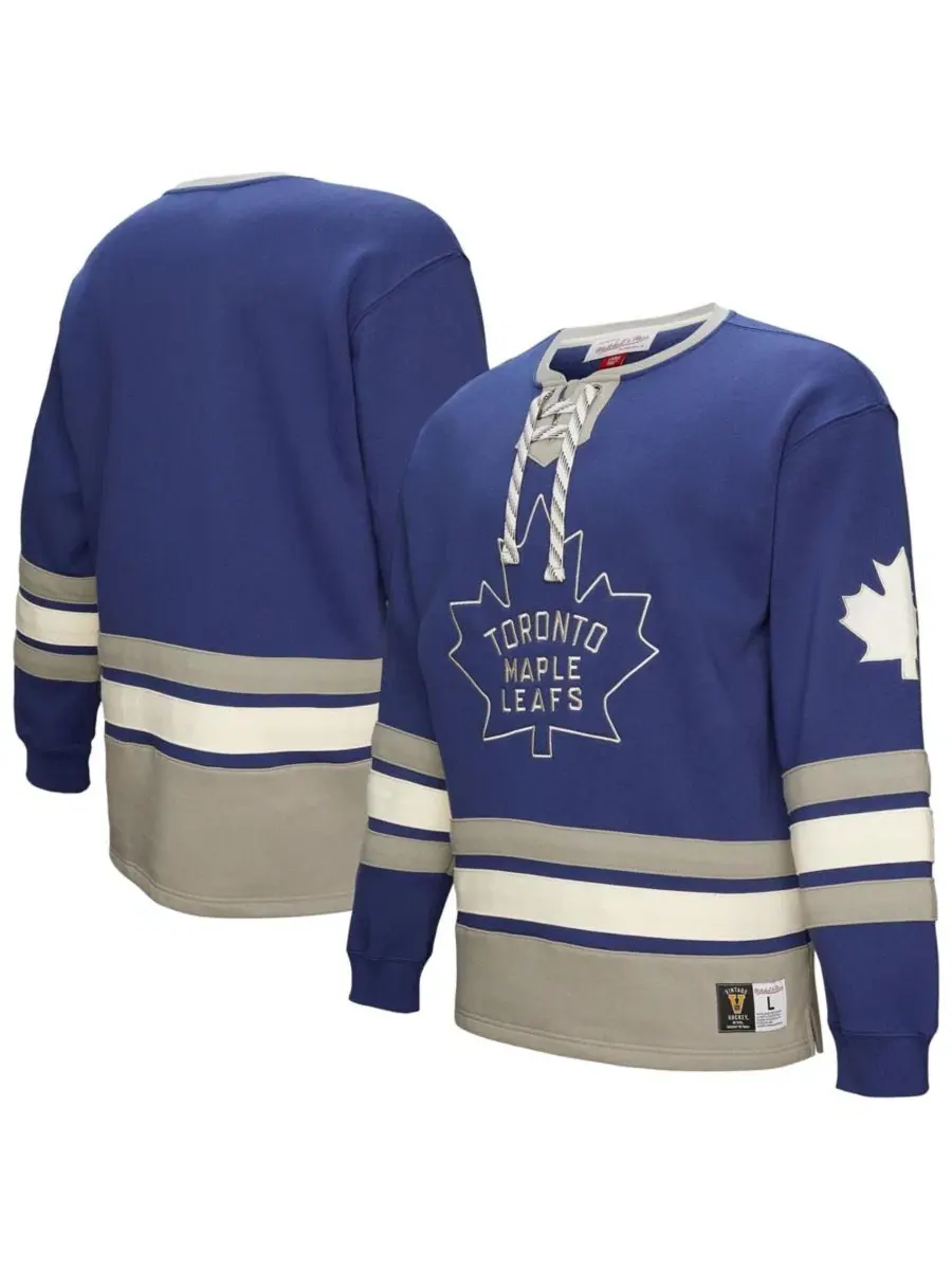 Толстовка Heritage Lace-Up Pullover Toronto Maple Leaf Mitchell & Ness — изображение 1 из 5, синий