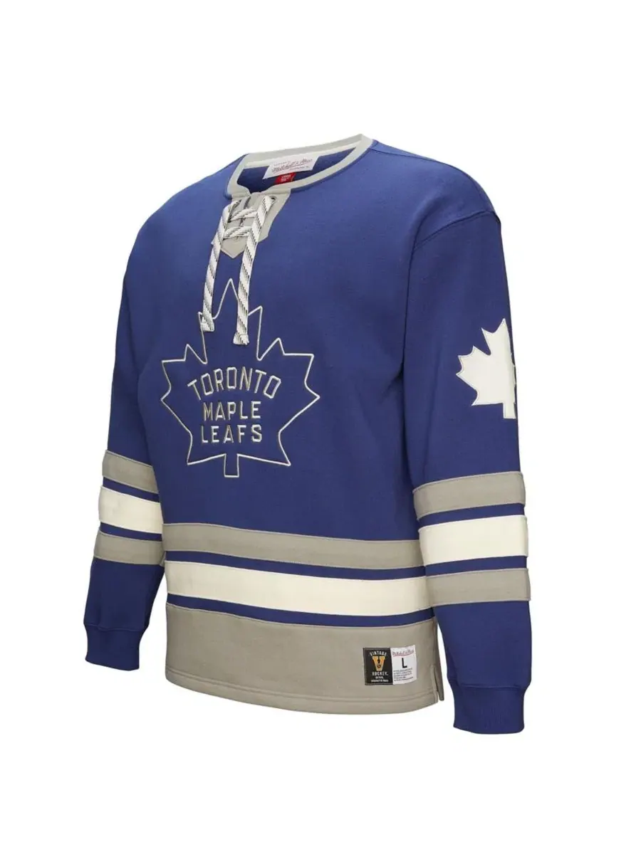 Толстовка Heritage Lace-Up Pullover Toronto Maple Leaf Mitchell & Ness — изображение 2 из 5, синий