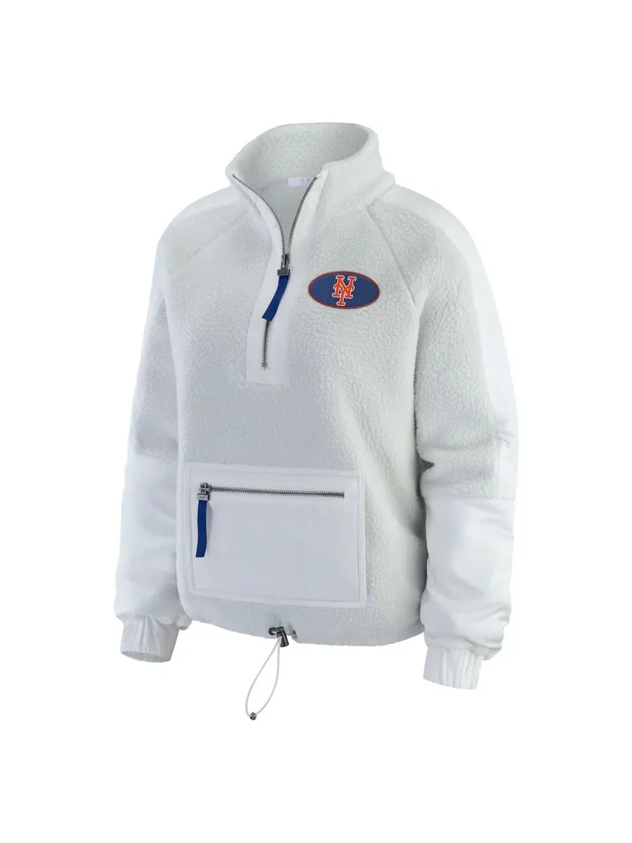 Полярное флисовое платье-джемпер с четвертью-молнией New York Mets WEAR by Erin Andrews — изображение 2 из 5, серый