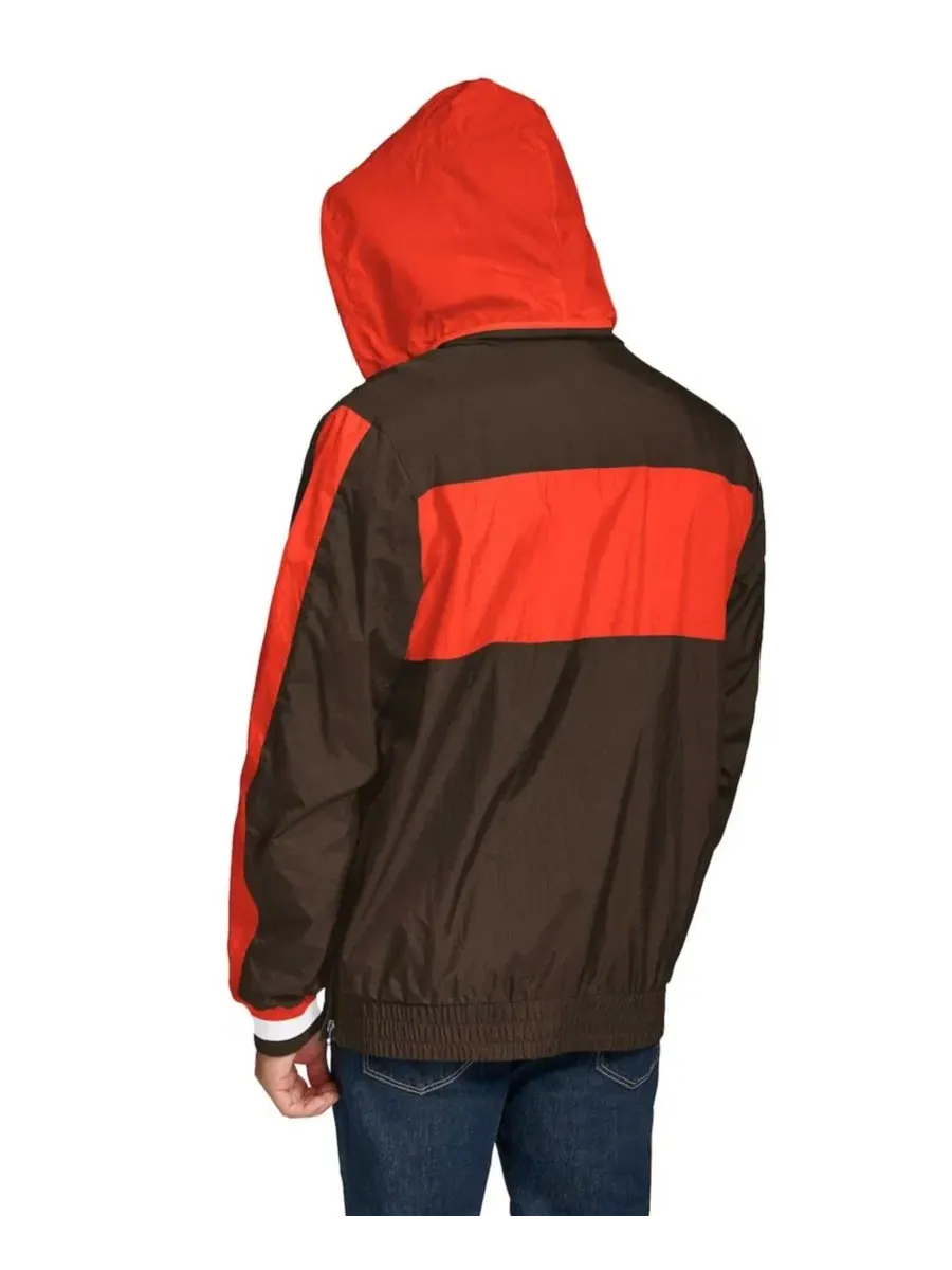 Легкая куртка-худи с полузастежкой Gael Cleveland Browns Tommy Hilfiger — изображение 3 из 4, коричневый