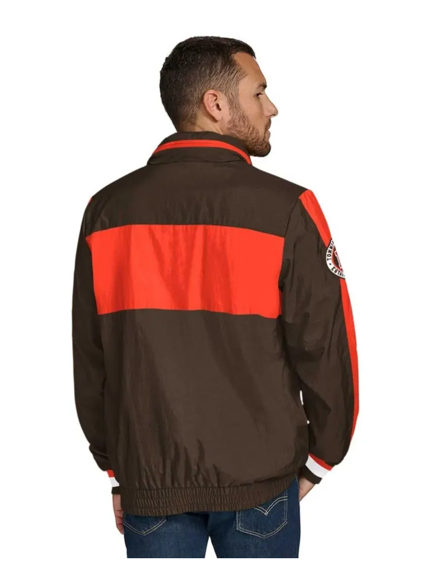 Легкая куртка-худи с полузастежкой Gael Cleveland Browns Tommy Hilfiger — изображение 4 из 4, коричневый