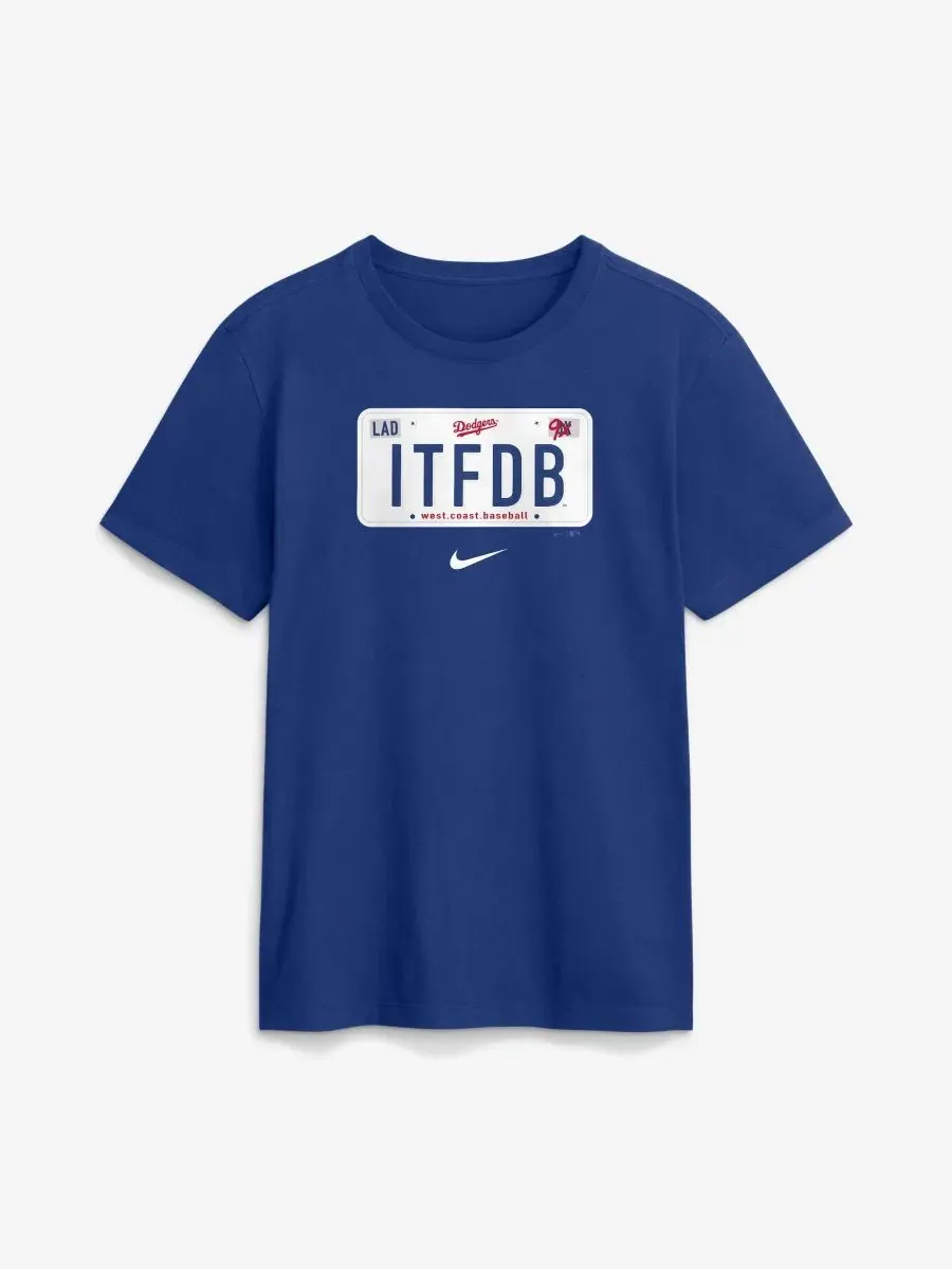 Футболка с коротким рукавом и принтом Los Angeles Dodgers Local Nike — изображение 1 из 2, королевский