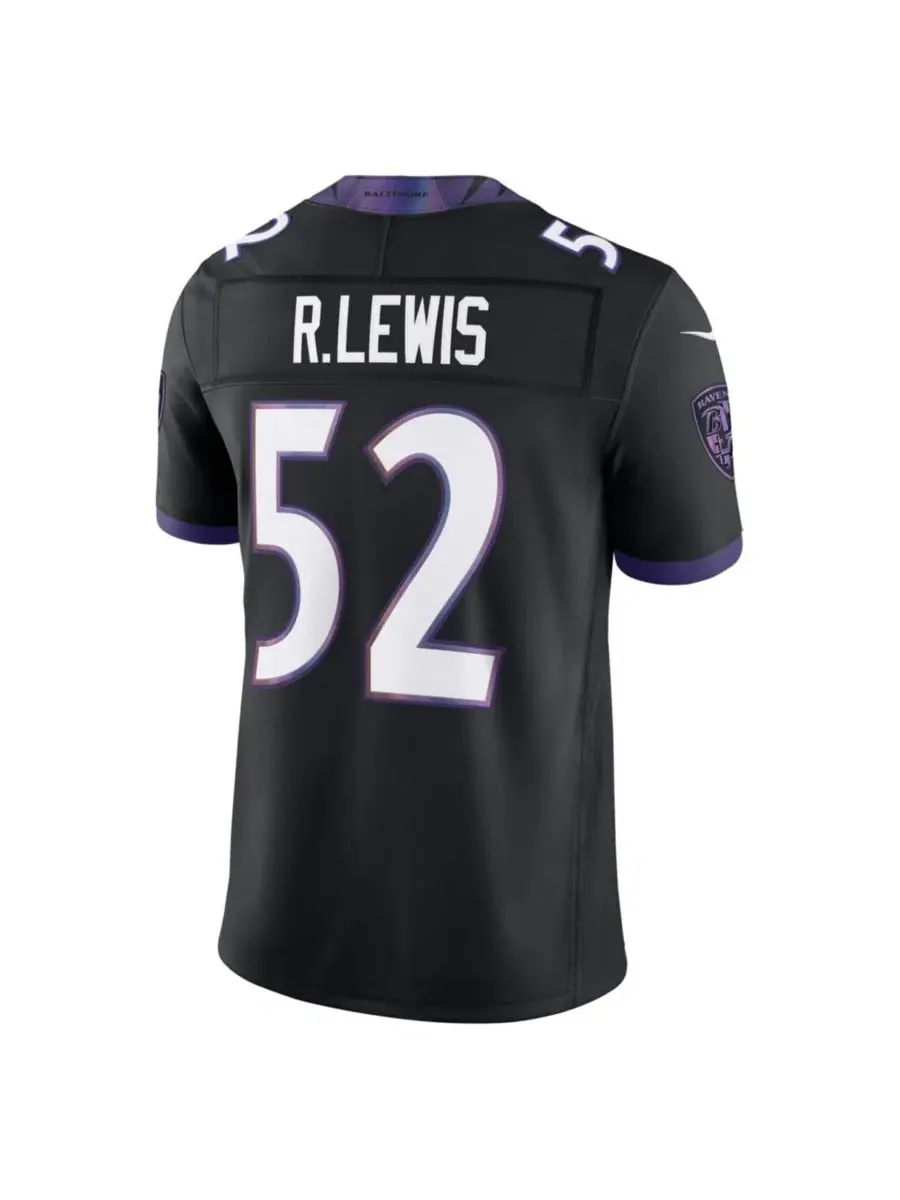 Мужская футболка с длинным рукавом Ray Lewis Black Baltimore Ravens Alternate Vapor F.U.S.E — изображение 2 из 3, черный