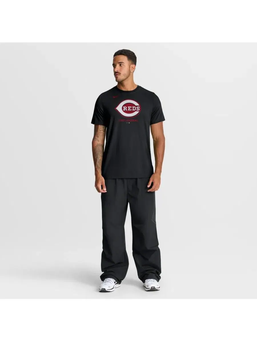 Футболка с принтом Cincinnati Reds Tri-Blend Logo Nike — изображение 3 из 4, черный
