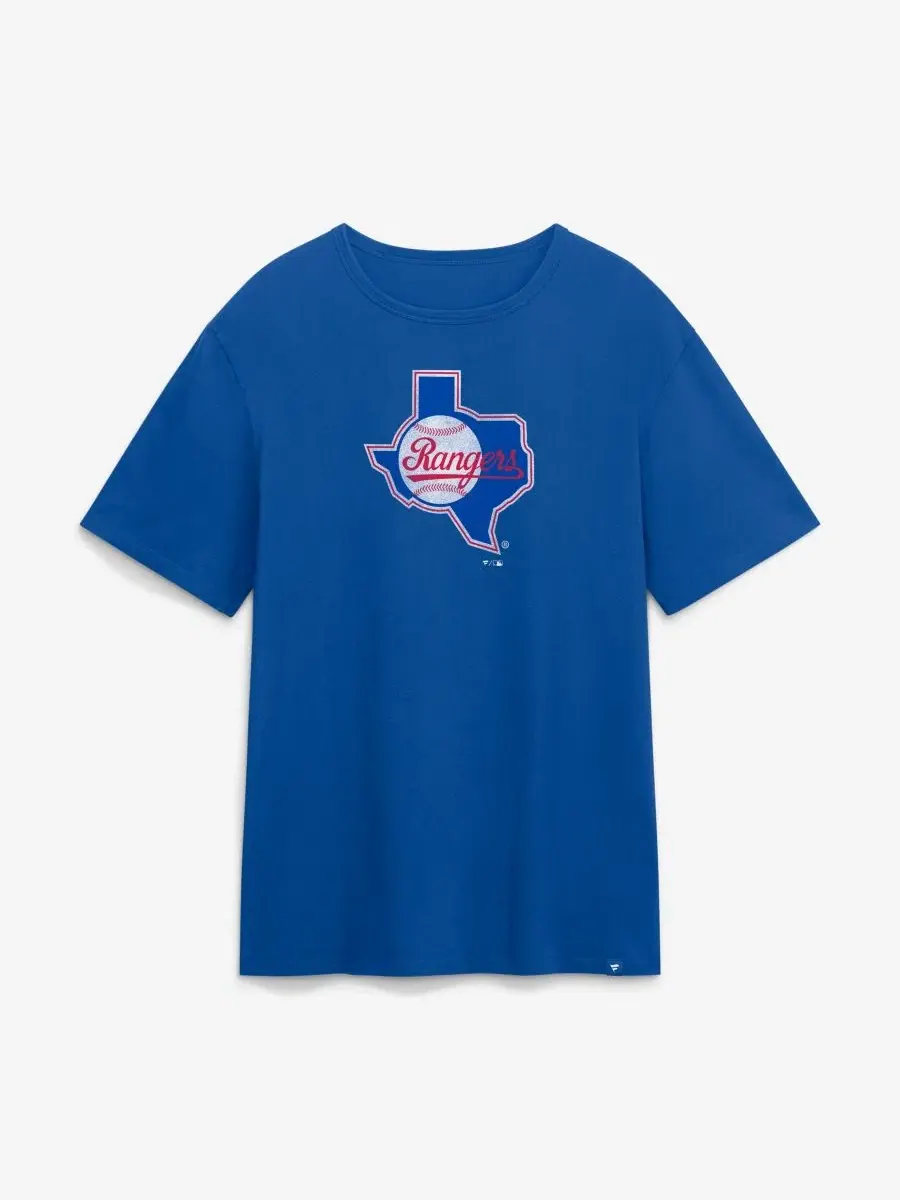 Футболка с винтажным принтом Texas Rangers Vintage Logo Legacy Fanatics — изображение 1 из 2, королевский
