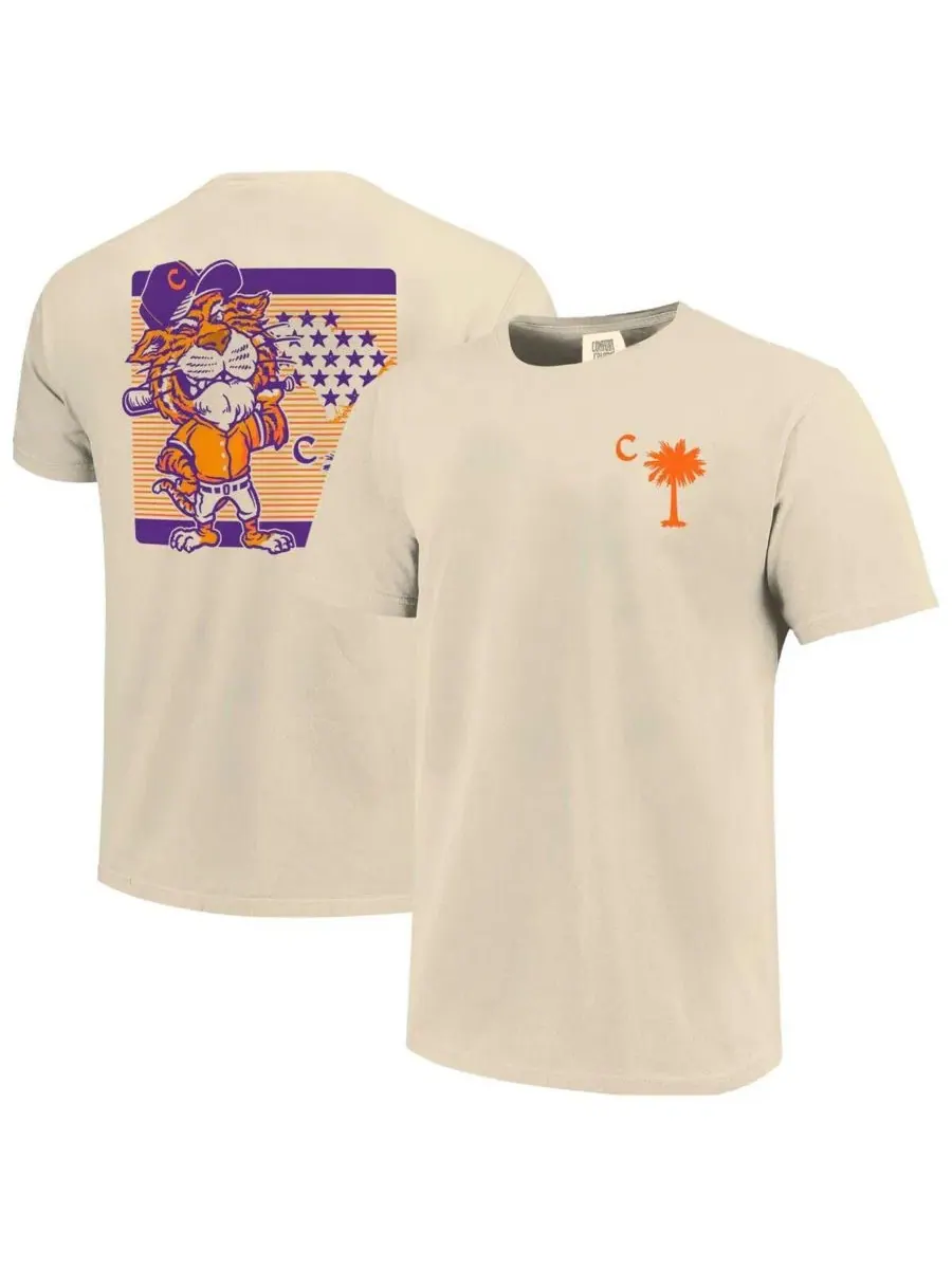 Футболка с принтом Palmetto C Clemson Tigers Image One — изображение 1 из 3, бежевый
