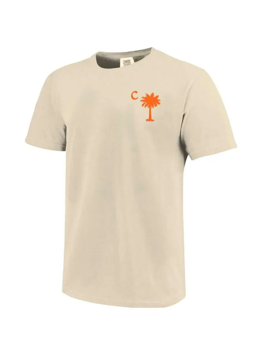 Футболка с принтом Palmetto C Clemson Tigers Image One — изображение 2 из 3, бежевый
