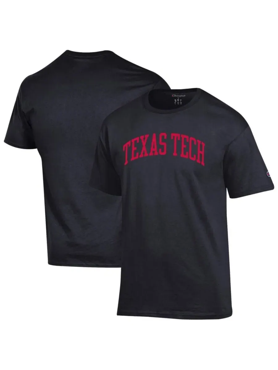 Футболка с принтом Texas Tech Red Raiders Champion — изображение 1 из 3, черный