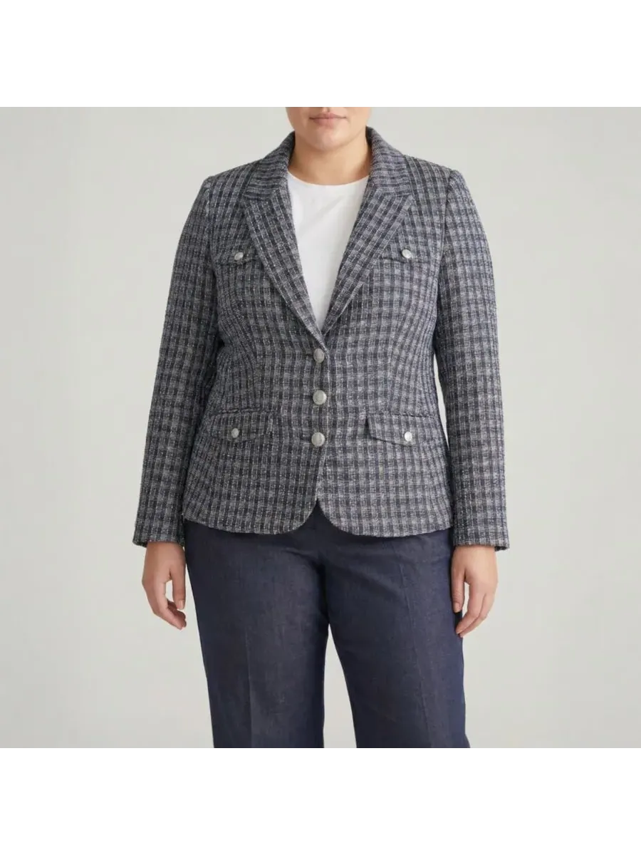 Блейзер из ткани понте большого размера с 4 карманами Universal Standard, French Tweed