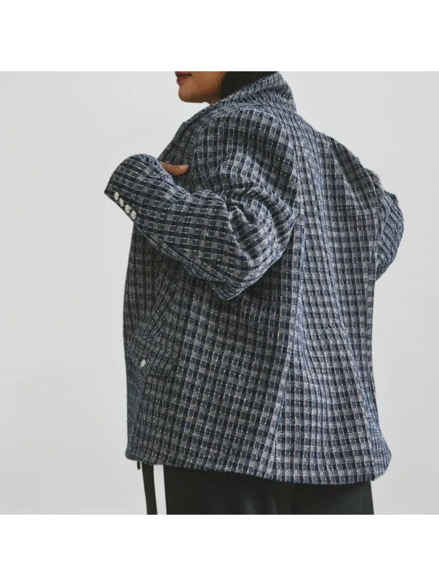Блейзер из ткани понте большого размера с 4 карманами Universal Standard, French Tweed — изображение 2 из 6