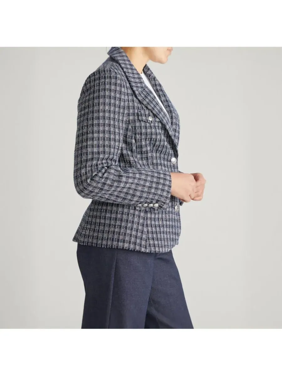 Блейзер из ткани понте большого размера с 4 карманами Universal Standard, French Tweed — изображение 3 из 6