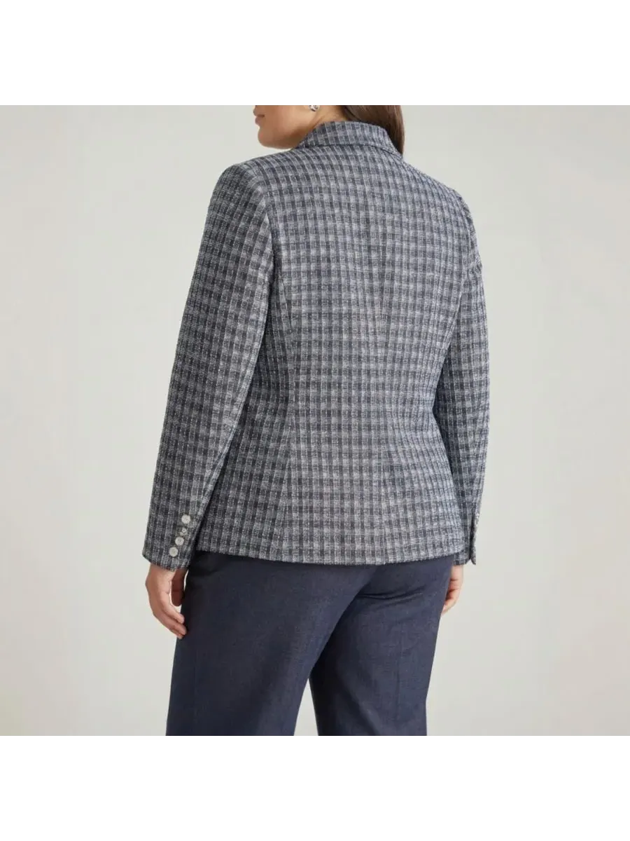 Блейзер из ткани понте большого размера с 4 карманами Universal Standard, French Tweed — изображение 5 из 6