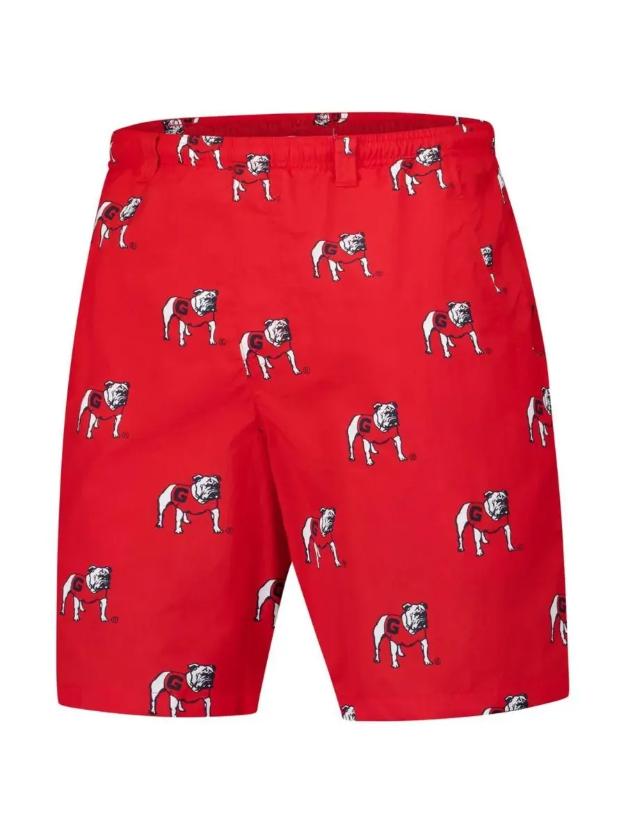 Columbia Мужские красные шорты Georgia Bulldogs PFG Back Cast III Omni-Shade — изображение 3 из 3, красный