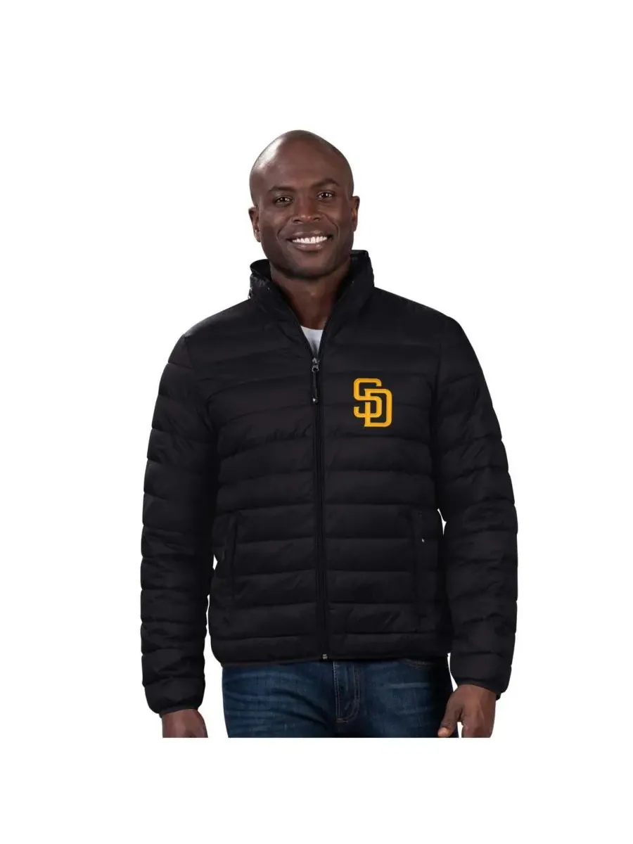 G-III Sports by Carl Banks Мужская черная пуховая куртка на молнии с подушкой для шеи San Diego