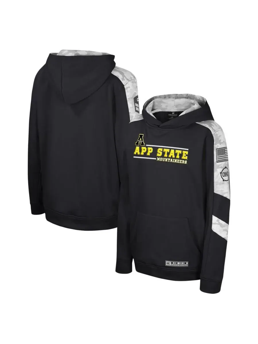 Colosseum Толстовка с капюшоном Big Boys and Girls Black Appalachian State Mountaineers OHT — изображение 1 из 4, черный