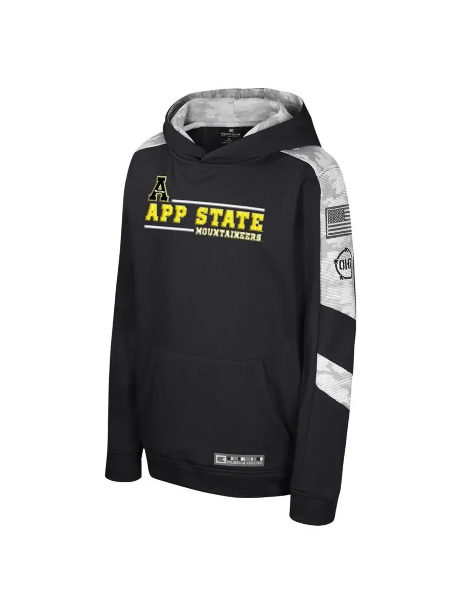 Colosseum Толстовка с капюшоном Big Boys and Girls Black Appalachian State Mountaineers OHT — изображение 2 из 4, черный