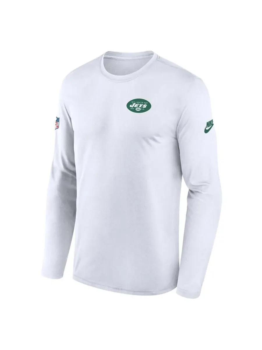 Nike Мужская белая футболка с длинными рукавами New York Jets Legend с небольшим логотипом — изображение 2 из 3, белый
