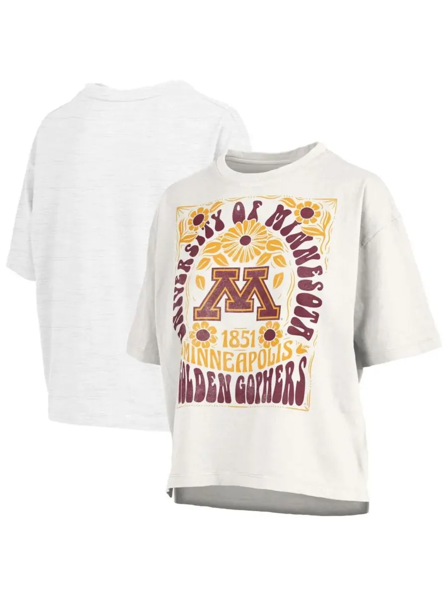 Pressbox Женская белая футболка оверсайз с символикой Minnesota Golden Gophers Harmony — изображение 1 из 3, белый
