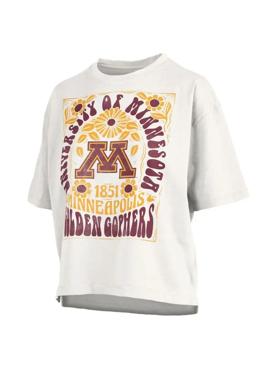 Pressbox Женская белая футболка оверсайз с символикой Minnesota Golden Gophers Harmony — изображение 2 из 3, белый