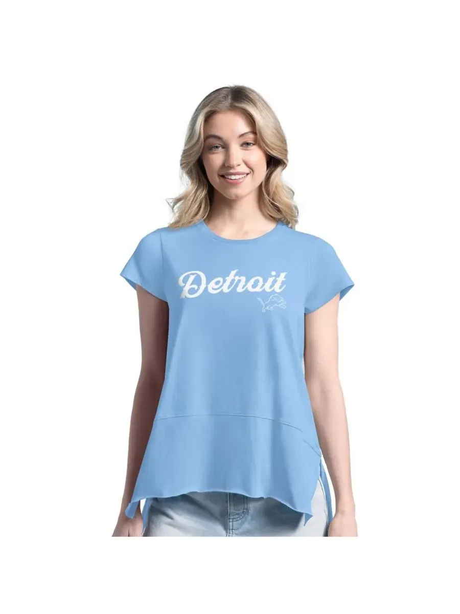 Margaritaville Женская светло-голубая футболка Detroit Lions Gametime Is Paradise — синий