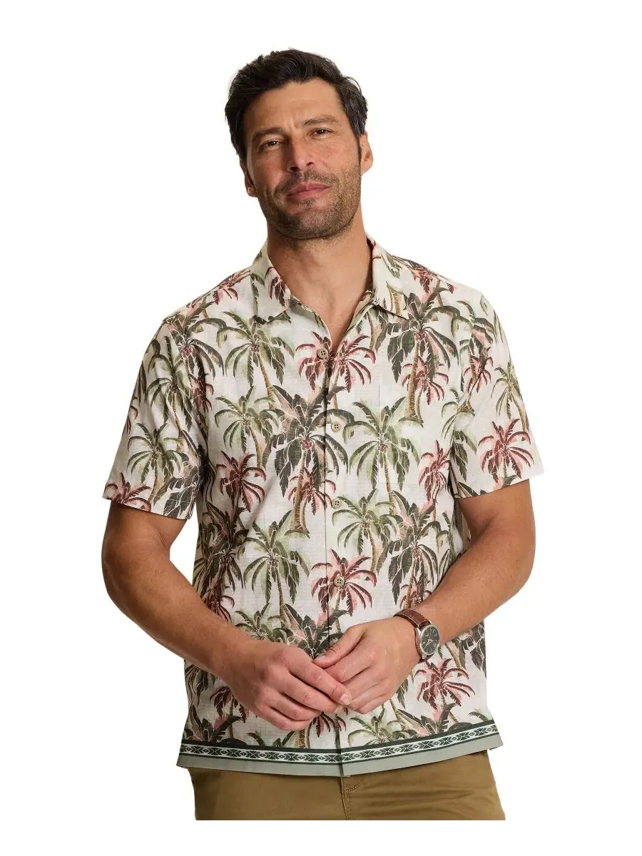 Рубашка с коротким рукавом с принтом Engineered Print Tommy Bahama, Pale Jade — изображение 1 из 5