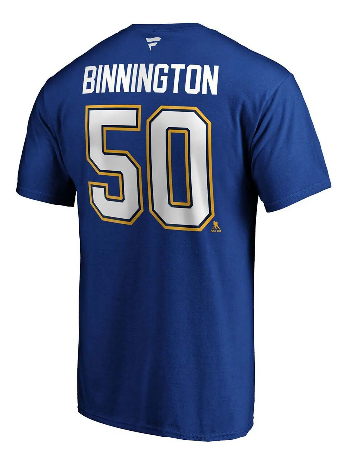 Фирменная мужская футболка jordan binnington blue st. louis blues team fanatics с аутентичным — изображение 3 из 3, синий
