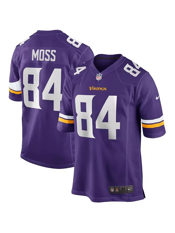 Мужская фиолетовая игровая футболка Randy Moss Minnesota Vikings для вышедшего на пенсию игрока Nike — изображение 1 из 3