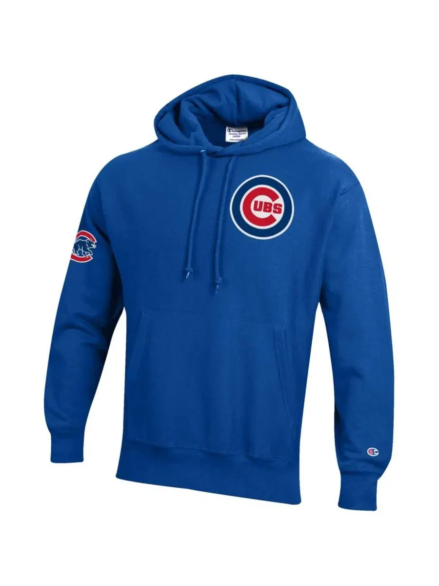 Мужская толстовка Royal Chicago Cubs из синели с обратным плетением Champion — изображение 2 из 3, королевский