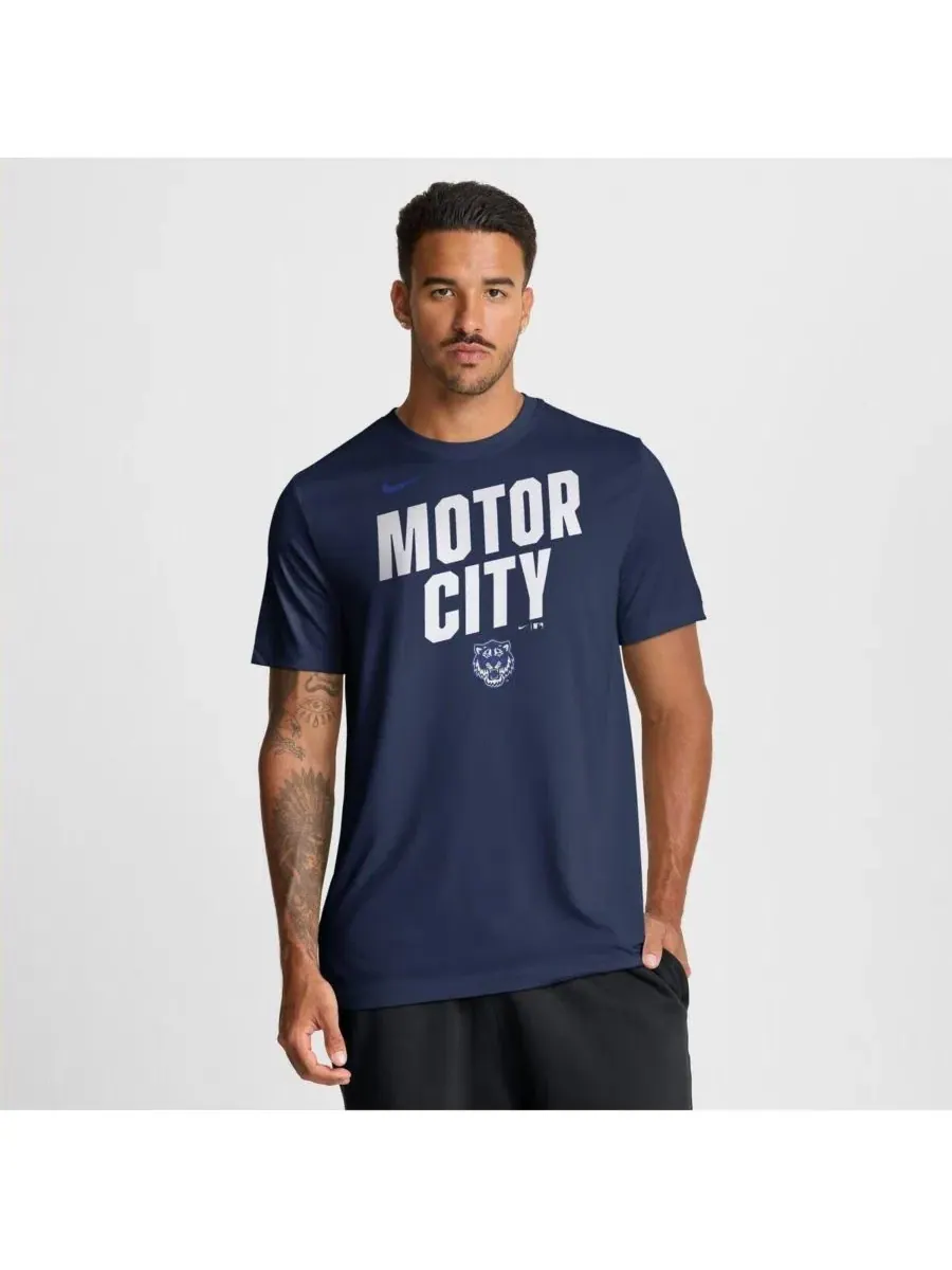 Мужская темно-синяя футболка Detroit Tigers City Connect Team Phrase Script Dri-FIT Nike — изображение 1 из 8, темно-синий