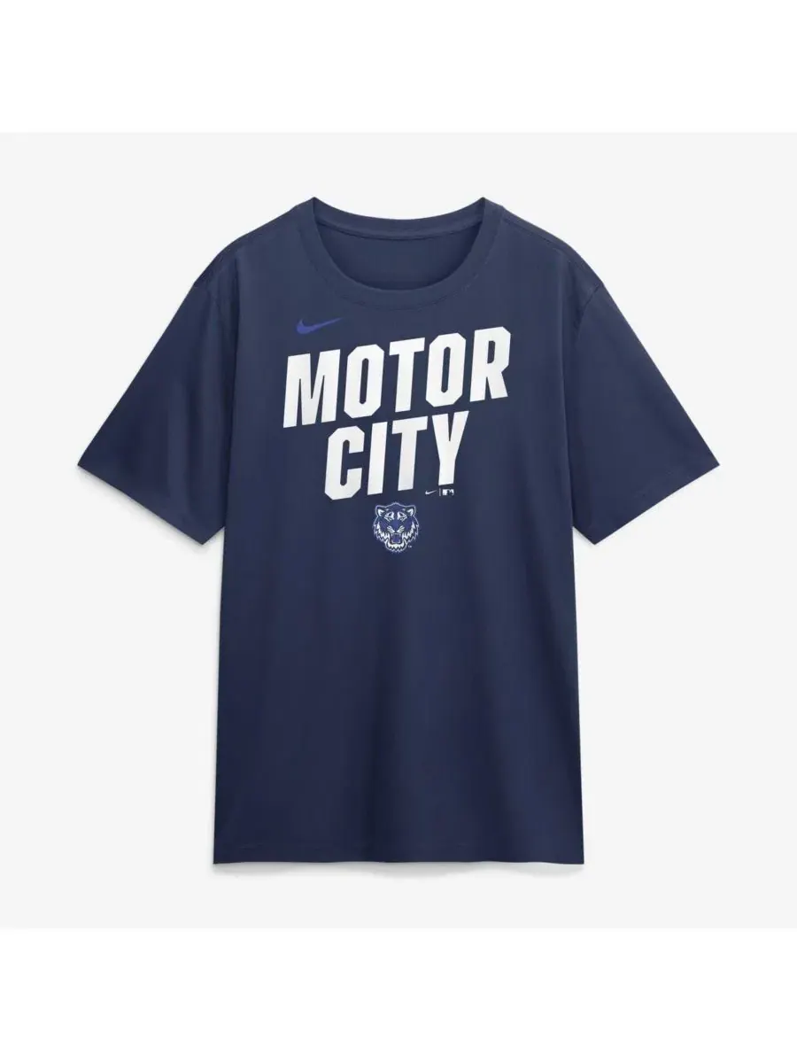 Мужская темно-синяя футболка Detroit Tigers City Connect Team Phrase Script Dri-FIT Nike — изображение 3 из 8, темно-синий