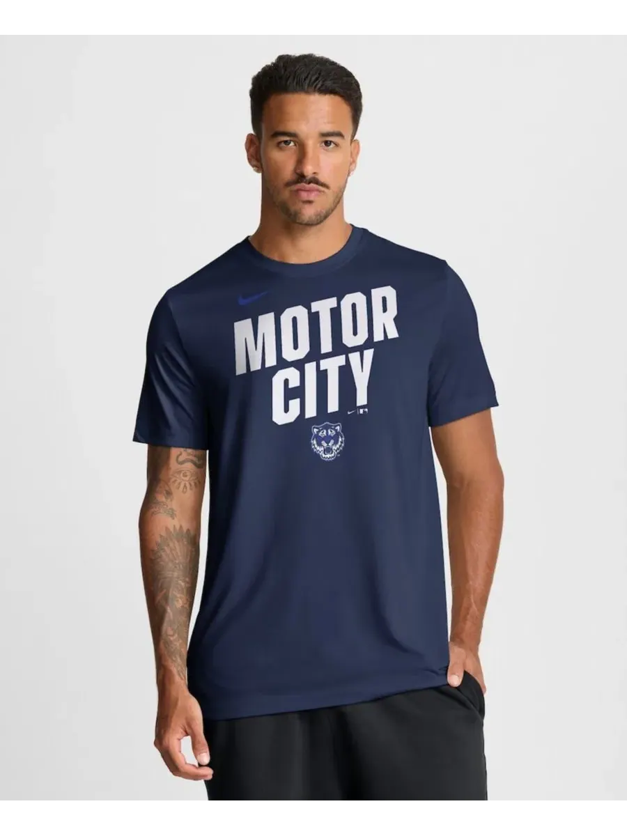 Мужская темно-синяя футболка Detroit Tigers City Connect Team Phrase Script Dri-FIT Nike — изображение 8 из 8, темно-синий