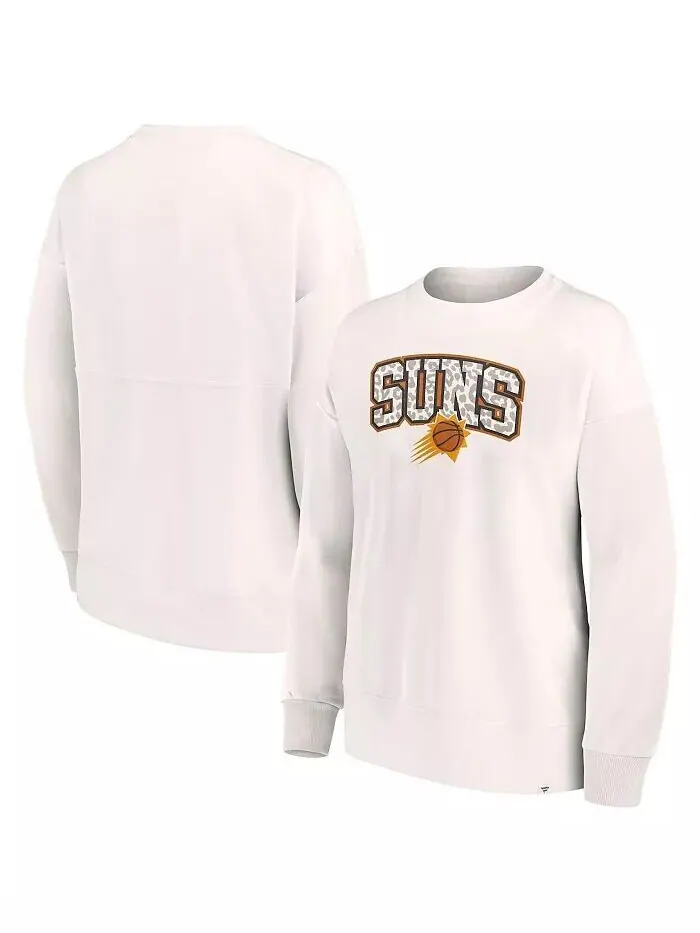 Женский пуловер с леопардовым принтом в тон белого цвета Phoenix Suns Fanatics