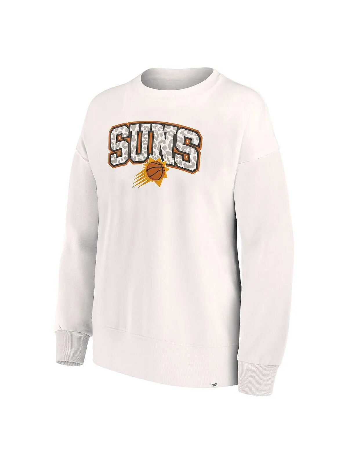 Женский пуловер с леопардовым принтом белого цвета с логотипом Phoenix Suns в тон Fanatics — изображение 2 из 3, белый