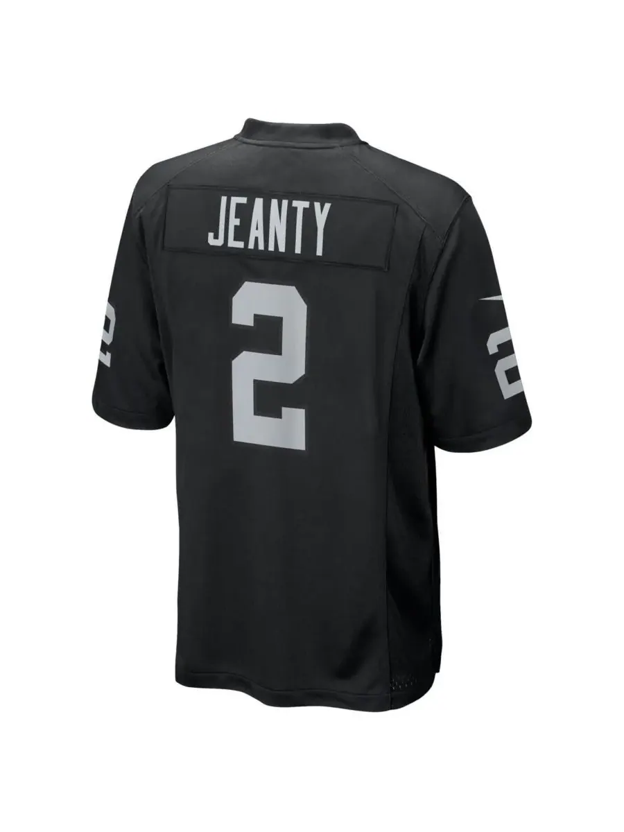 Nike Мужская черная игровая футболка Ashton Jeanty с символикой команды Las Vegas Raiders — изображение 2 из 3, черный