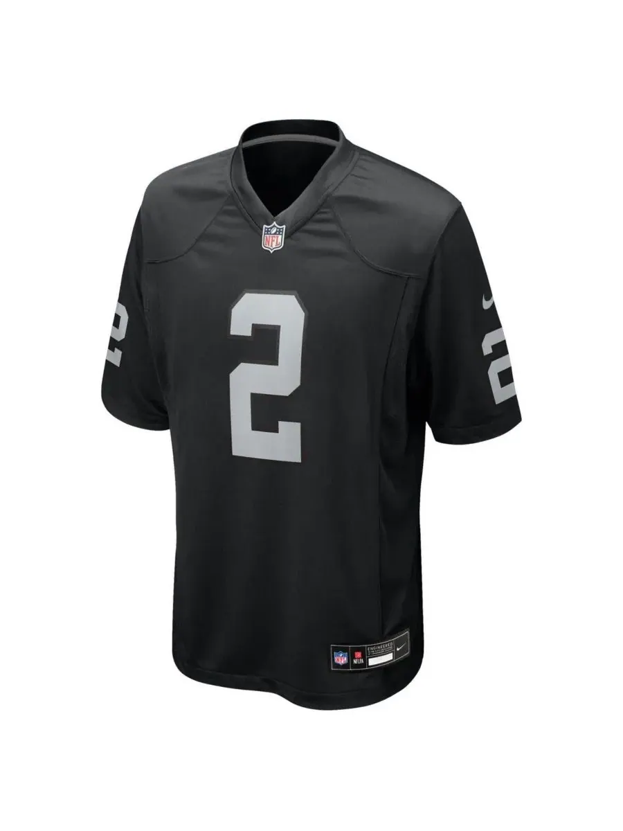 Nike Мужская черная игровая футболка Ashton Jeanty с символикой команды Las Vegas Raiders — изображение 3 из 3, черный