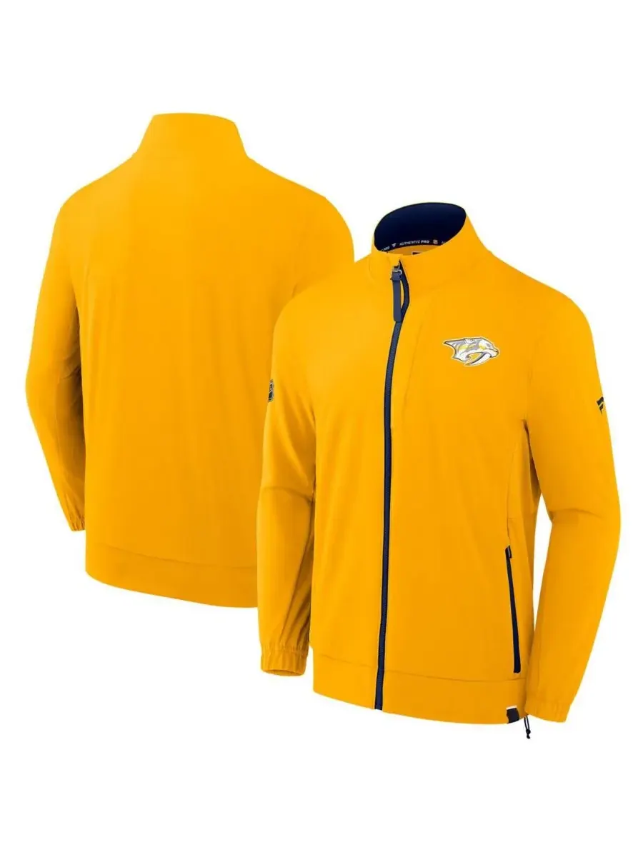 Fanatics Мужская золотая куртка на молнии с символикой Nashville Predators Authentic Pro Rink — изображение 1 из 3