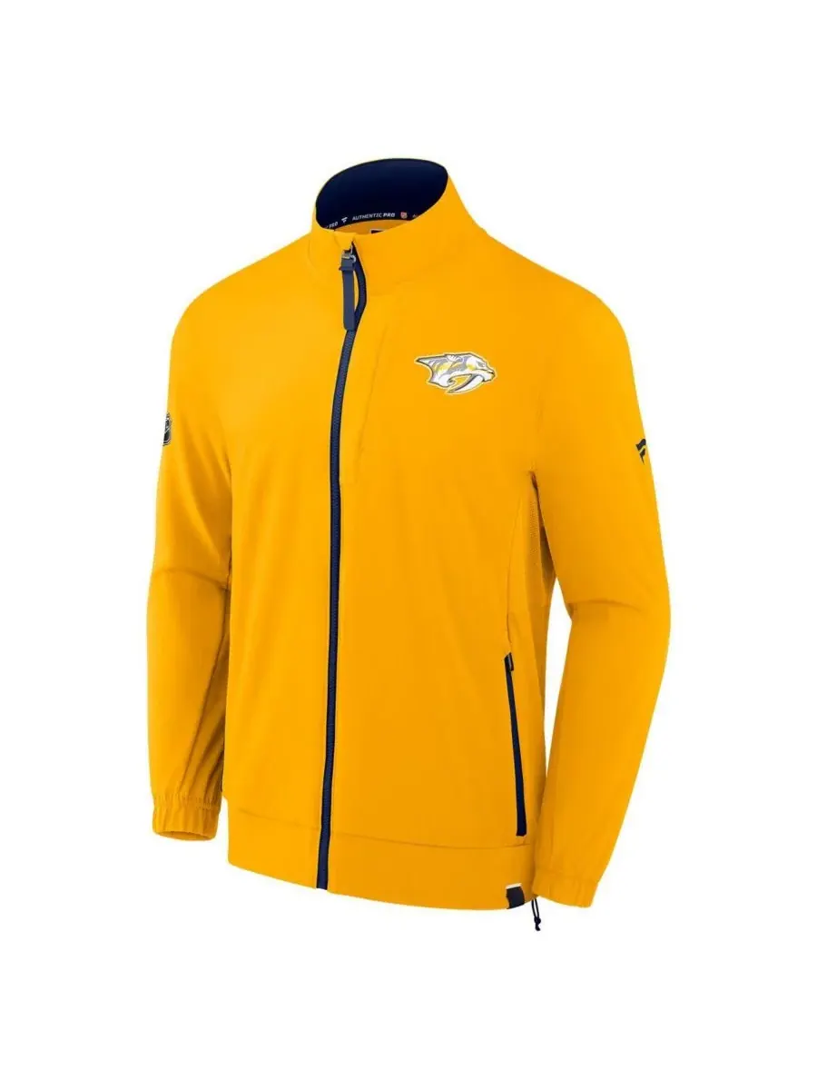 Fanatics Мужская золотая куртка на молнии с символикой Nashville Predators Authentic Pro Rink — изображение 3 из 3
