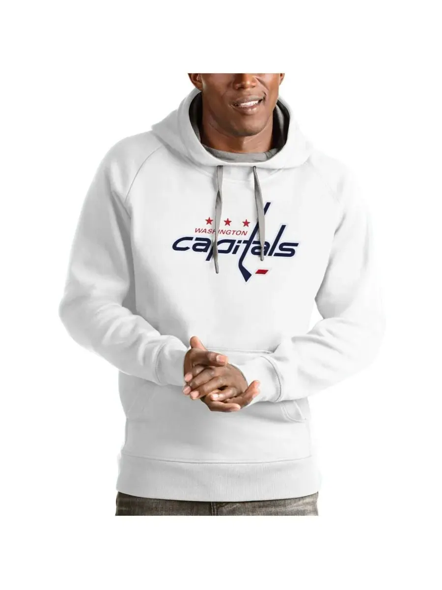 Antigua Мужская белая толстовка с капюшоном и логотипом Washington Capitals — изображение 1 из 1, белый