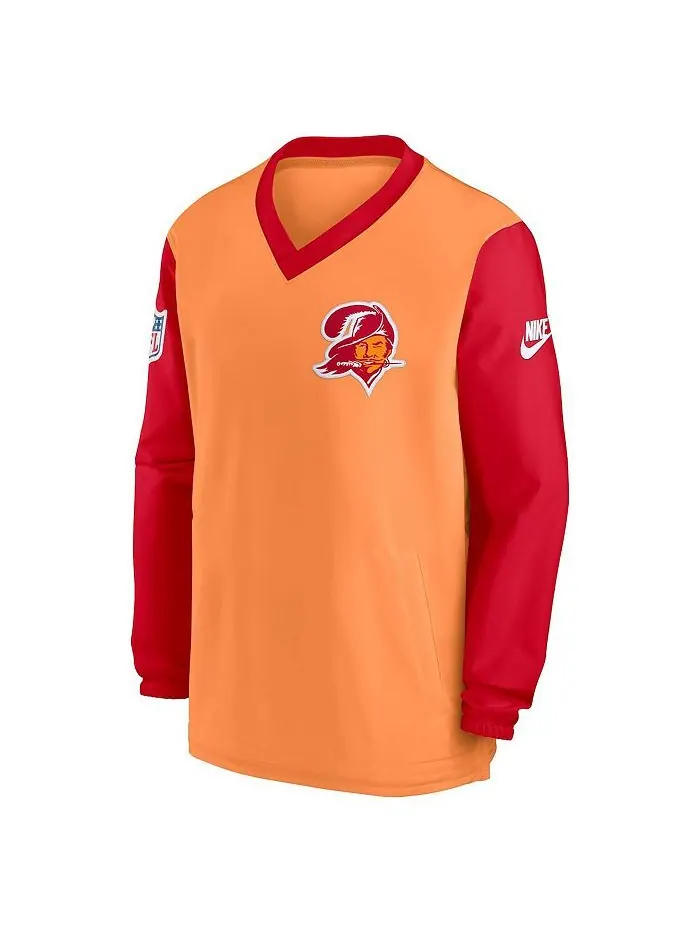 Мужской оранжевый пуловер с v-образным вырезом и ветровкой Tampa Bay Buccaneers Throwback Nike — изображение 2 из 3