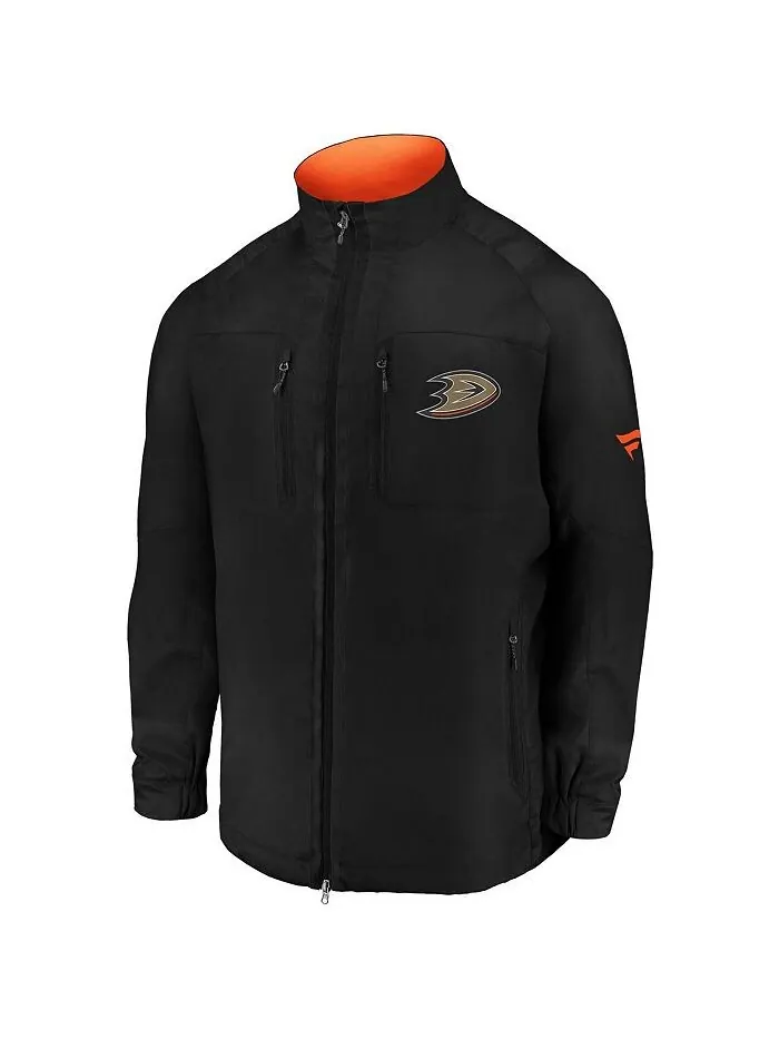 Мужская фирменная черная куртка Anaheim Ducks Authentic Pro Locker Room Rink с молнией во всю длину — изображение 2 из 2