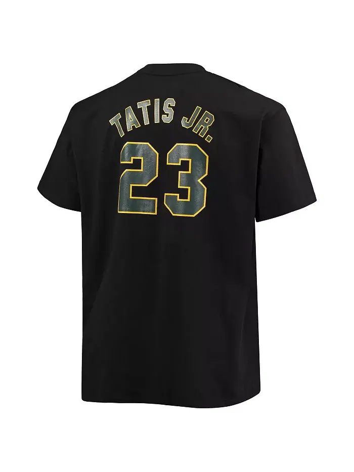 Мужская футболка Fernando Tatis Jr. черная San Diego Padres Big and Tall с надписью и номером — изображение 3 из 3