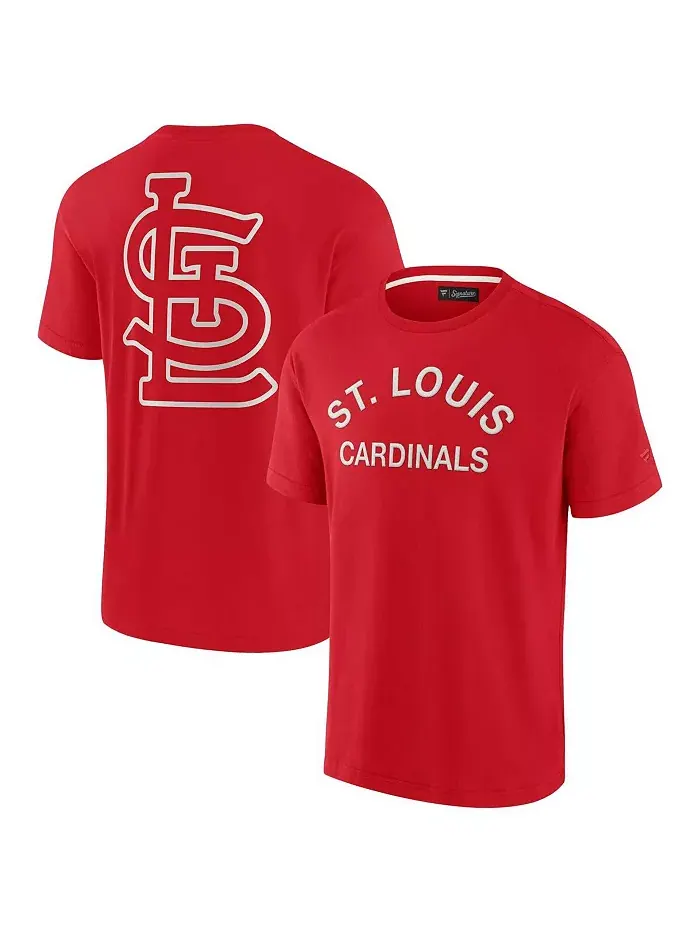 Мужская и женская футболка St. Louis Cardinals с коротким рукавом, супермягкая, красная Fanatics