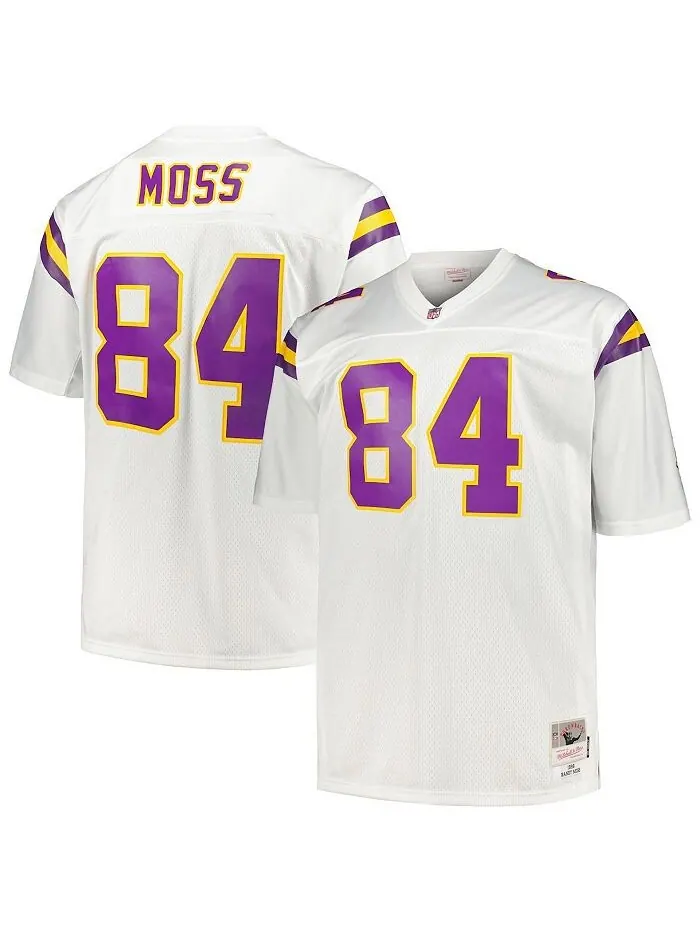 Мужская белая майка Рэнди Мосса Minnesota Vikings Big and Tall 1998 года Legacy пенсионера Mitchell — изображение 1 из 3