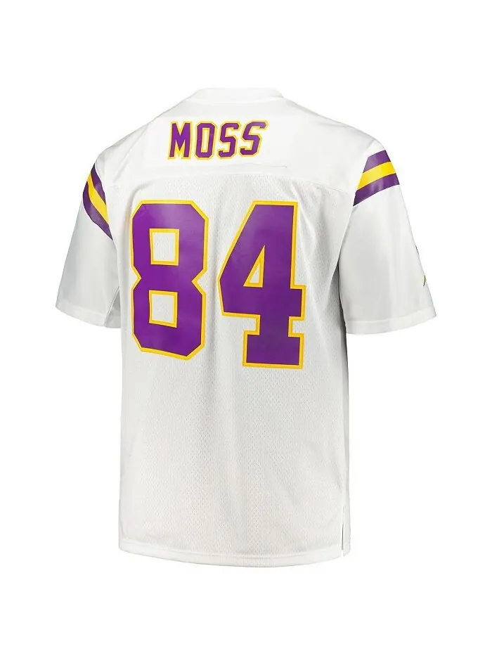 Мужская белая майка Рэнди Мосса Minnesota Vikings Big and Tall 1998 года Legacy пенсионера Mitchell — изображение 3 из 3