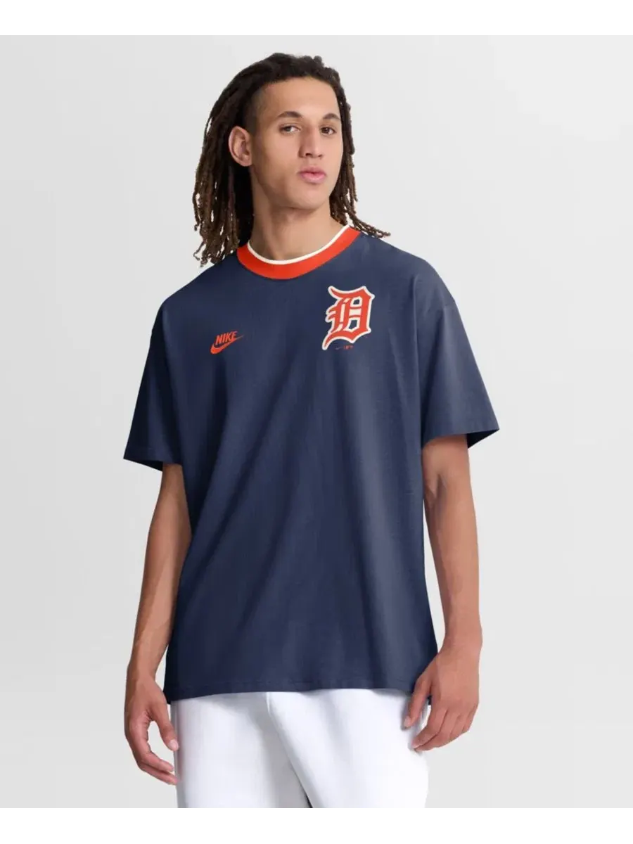 Футболка-кольцо с принтом Cooperstown Collection Nike — изображение 1 из 5, темно-синий
